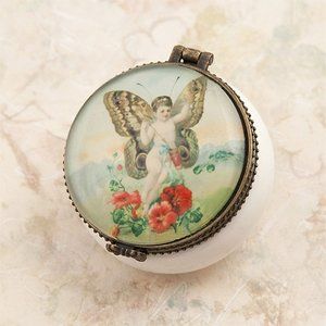 Butterfly Wing Angel Ceramic Keepsake Box - NWOT